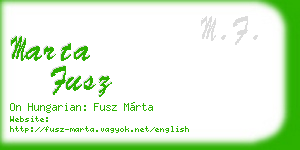 marta fusz business card