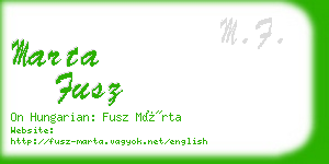 marta fusz business card